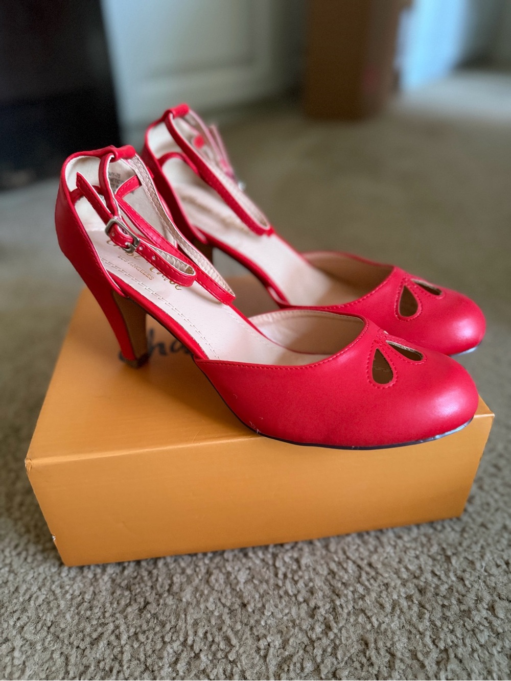 Cherry Red βVintageβ Heels Mod Cloth 9